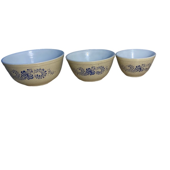 Vintage Pyrex Homestead Mixing Bowl Set of 3 Pyrex Mixing Bowls Pyrex Nesting - Picture 4 of 9